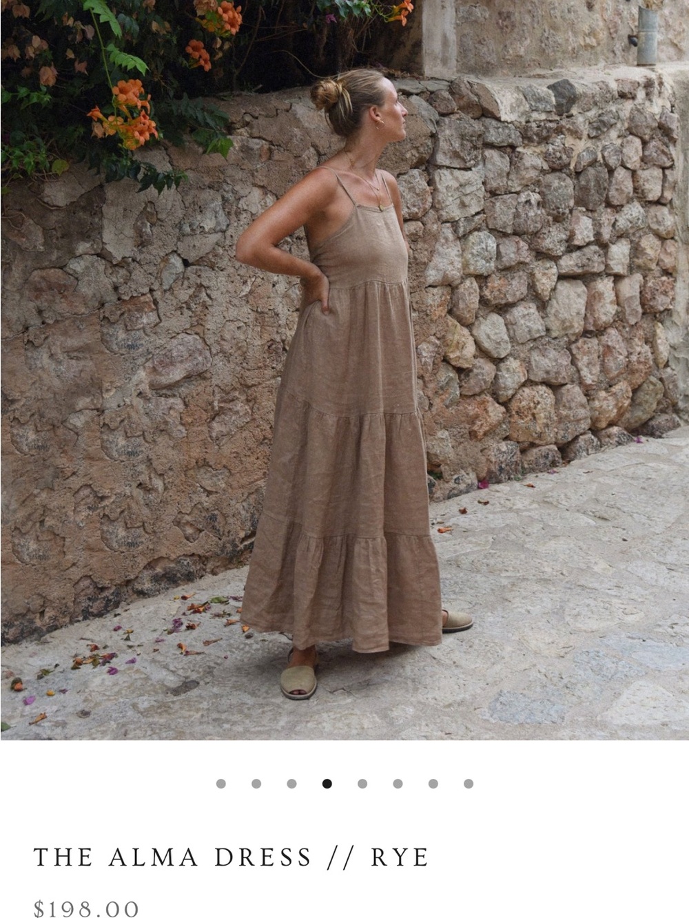 Beachwood the label Rye Backless Linen Tie-Back Maxi Dress in Taupe - Picture 2 of 6